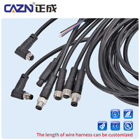 Konektor Tahan Air M8 3/4/5/6/8 Pin Male Female Circular Plug Kabel Overmolded PUR Terlindungi/Tidak Terlindungi 1/2/5 Meter