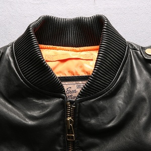Personnalisé Imperméable Grande Taille Hommes en Cuir Véritable Loisirs Sport Baseball Manteaux en Duvet de Canard Vert <span class=keywords><strong>Noir</strong></span> Vestes Bouffantes en Peau de Mouton - Product Image 4