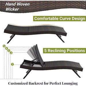 Wholesale Luxury Sun Lounger Adjustable Pe <strong>Rattan</strong> Easy Assembly Outdoor Furniture <strong>Reclining</strong> Tanning Swimming Pool Lounger <strong>Chair</strong> - Product Image 6