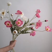 Fleurs artificielles de pavot de maïs blanc et rose bouquet de fleurs sik en vrac de haute qualité décoration de la maison chambre décoration de mariage