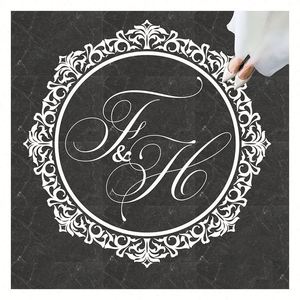 Custom <b>Vinyl</b> Wedding Dance Floor Decal Waterproof Removeable Letters Initial Dance Floor Stickers Event Decor - Product Image 2