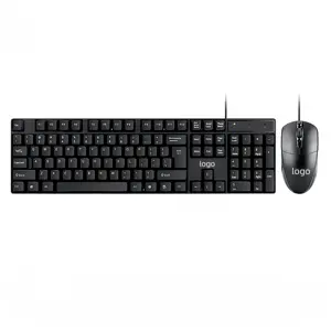 Factory wholesale computer wired usb keyboard and mouse combo set waterproof ergonomic office keyboard mouse combos for desktop