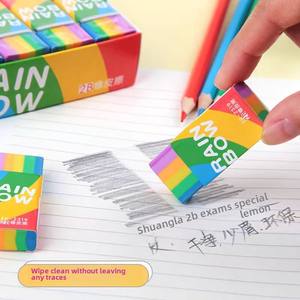Penghapus Pensil Warna 2B Rainbow Eraser, Bersih Tanpa Bekas, Alat Tulis Siswa - Product Image 3