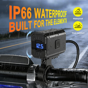 Cargador USB para motocicleta PD tipo C y cargador rápido 3.0 con voltímetro, adaptador SAE a USB de desconexión rápida a prueba de agua - Product Image 1