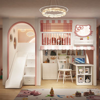 Lit superposé moderne de luxe pour enfants JS, en bois écologique, durable, avec toboggan, rangement et escalier, pour chambre, école, appartement, hôtel
