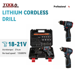 Taladro Inalámbrico Portátil de 18V/21V, sin Escobillas, con Batería, Juego de Herramientas Eléctricas Industriales Recargables, 21Nm de Torque, Mandril de 1/4 - Product Image 1