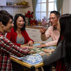 Tapis de Mahjong carré Chinoiserie en caoutchouc antidérapant pour jeux de table, soirées poker et décoration intérieure 202503248952 - Product Image 5