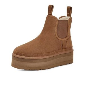 Nouvel arrivage de botte de neige d'hiver en daim à plateforme haute pour femmes botte de neige épaisse en peluche chaude à la cheville botte de neige pour femmes chaussures chaussures - Product Image 1