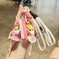 Porte-clés personnalisé poupée ballerine, figurine de danseuse 3D, pendentif de sac, cordon de poignet, souvenir de danse, porte-clés OEM