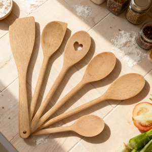 Cuchara <span class=keywords><strong>de</strong></span> Cocina Ecológica <span class=keywords><strong>de</strong></span> Madera con Funciones <span class=keywords><strong>de</strong></span> Mezclar y Remover, Diseño Minimalista/Moderno - Product Image 4