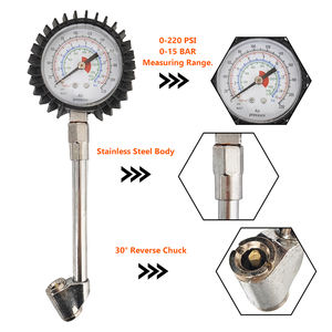 Mandrin de gonflage de pneus automobile G 1/4 à double tête coudée 153 mm - Product Image 2