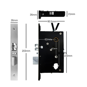 Electronic Keyless Handle Smart Hotel Doorlock RFID Room Card Systems Door <b>Lock</b> for H1102 Smart Card Door <b>Lock</b> With Free Managem - Product Image 6