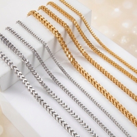 Colliers en acier inoxydable en gros, chaînes torsadées tressées, chaînes cubaines polies à quatre faces, chaînes Franco Hip Hop de 3 mm à 13 mm pour hommes