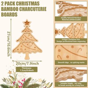 Furun Christmas Tree <b>Tray</b> Wooden Serving Platter For <b>Snacks</b> And Fruit Multifunctional Tableware Party Decoration - Product Image 4