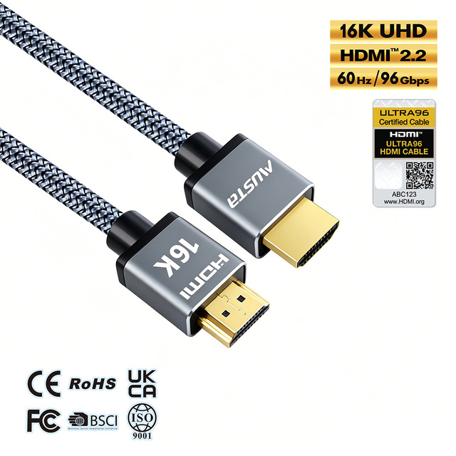 High Quality for 2.2 Cable 96Gbps 16K 60Hz 24K Gold-Plated Connectors Supports 8K for Camera & Computer