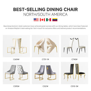 QIANCHENG 2023 Chaise de Salle à Manger en Tissu Blanc Tendance Fournisseur de Meubles de Foshan Chaises de Luxe Rembourrées Sherpa Silla - Product Image 3