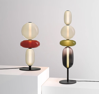 Lampes suspendues et lampadaires en verre de style nordique minimaliste du milieu du siècle, lumière LED chaude, CRI 90 élevé, verre coloré vintage
