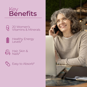 Materia <span class=keywords><strong>Multivitamin</strong></span>-Mineral-Kapseln für Frauen, Nahrungsergänzungsmittel für Erwachsene - Energie, Immunität, tägliche Anwendung, Unterstützung für Haare und Nägel, 60 Stück, natürlich - Product Image 5