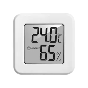 迷你电子温度湿度计汽车温度计带笑脸显示家用室内温度计