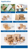 Gobelet en papier biodégradable de qualité alimentaire, imperméable, enduit d'un seul côté de PE, pour café, thé, jus, boissons
