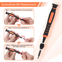 Ensemble de tournevis de précision 38 pièces avec boîte portable, jeu d'outils de démontage mini tournevis avec embouts de sécurité Torx T5 T6 T8 T9
