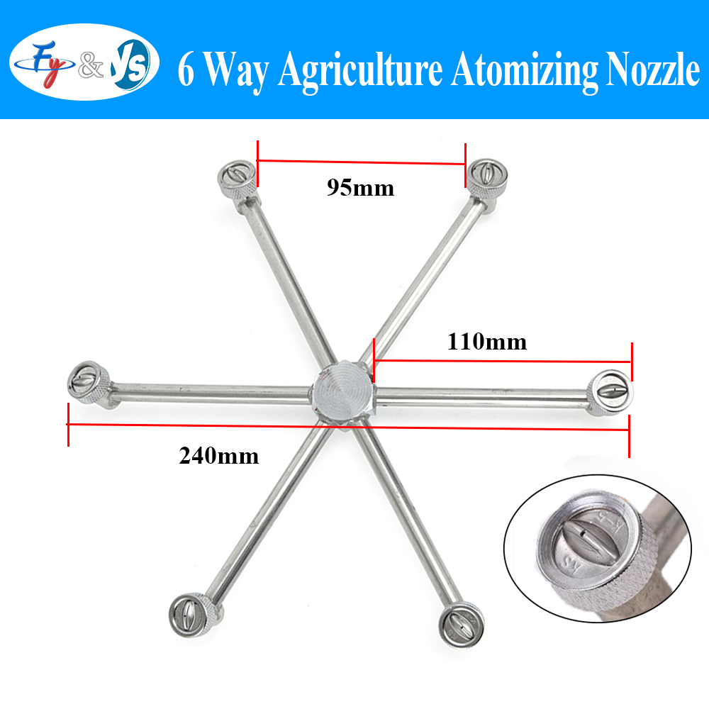 Buse d'atomisation argentée à 6 voies