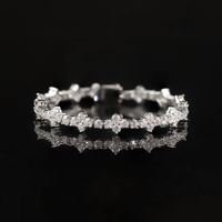 Bracelet pour femme en argent sterling S925 avec moissanite, style luxe léger, trèfle à quatre feuilles, mode européenne et américaine, vente transfrontalière