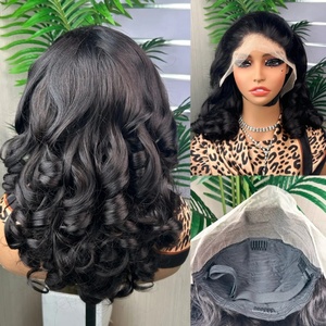 Peluca de Cabello Humano Virgen Vietnamita con Rizos Voluminosos, Doble Trama, 13*4 para Frontal de Encaje, Sin Pegamento, Encaje Transparente para Mujer - Product Image 2