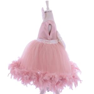 Robe pour bébé fille Bebemekan de haute qualité, sur mesure, en gros, rose, à manches longues, mi-longue, pour nouveau-nés, moderne, luxueuse, pour les fêtes de printemps - Product Image 4