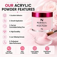 Vente en gros 30g de poudre acrylique colorée pour ongles 500 couleurs poudre pour ongles colorée en usine poudre pour nail art claire nue acrylique poudre à tremper