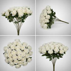 Ramo de Rosas Rosadas Artificiales de 9 Cabezas para Decoración de Bodas - Product Image 6