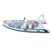 Bateau pneumatique rigide Hedia 22 pieds 680 Rib, coque en V profond double, en fibre de verre, pour la pêche, à vendre