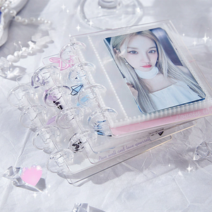 Nuevo álbum de tarjetas Kpop de acrílico de 3 pulgadas con diseño de lazo y efecto de onda de agua, estilo INS, con una rejilla, para guardar photocards. - Product Image 2