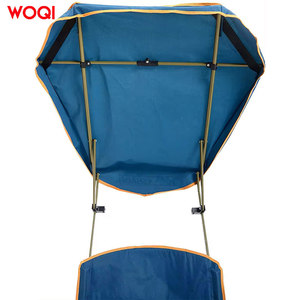 Silla Plegable para Exteriores Woqi, Color Azul Marino, Marco de Aluminio, Tela de Poliéster, Uso en Jardín, Ligera, Portátil, con Parasol - Product Image 3
