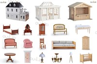 Maison de poupée miniature antique, roue à coudre tournante des années 1900, mini-meubles pour maison de poupée, machine à coudre à l'échelle 1:12