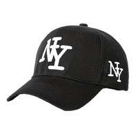 Casquette de baseball en PVC brodée de lettres NY, personnalisable avec logo, six panneaux, calotte structurée, protection solaire, vente en gros directe usine
