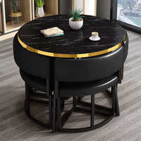 Ensemble table et chaises de restaurant commercial minimaliste moderne pour les magasins de desserts, de thé au lait, de collations et de restauration rapide, capacité de 3 à 4 personnes