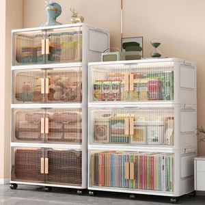 Haogle Wholesale Rectangle PP Plastic Eco-Friendly <b>Folding</b> <b>Storage</b> Cabinet 35L Capacity Foldable Clothes Books Snacks Organizer - Product Image 2