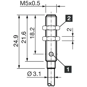 La serie INM Miniature DCC05V1.5POLK ofrece una gran selección de sensores de proximidad inductivos de alta precisión y eficiencia. - Product Image 2