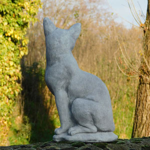 Jardín al aire libre Blanco Natural Mármol gato Estatua Tallada a mano Tamaño real Mármol gato Esculturas - Product Image 5