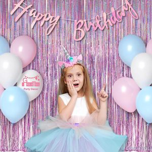 Laser <strong>Purple</strong> Square Curtain Foil Tinsel Metallic Fringe <strong>Party</strong> <strong>Decorations</strong> for Christmas and Diwali Birthday Celebrations - Product Image 4