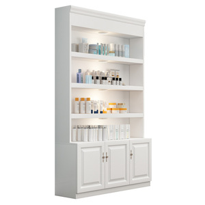 White Cosmetic <b>Display</b> Rack Floor Standing Retail Shelving Cabinet Beauty Store Merchandising <b>Unit</b> - Product Image 5