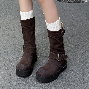 Bottines pour femme à talon épais et bout carré, confortables et multifonctionnelles, au design rétro - Product Image 3