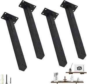Industrial Iron Square Brackets Wall Shelf Brackets for Floating Shelves Hanging Shelving Supports