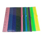 Protège-documents A6 transparent en PVC à 6 trous avec pochette zippée, paillettes et fermeture élastique pour feuilles mobiles