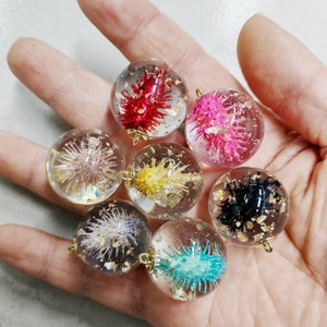Pendentif Breloque Boule de Cristal Acrylique UV 25mm Pissenlit Feuille d'Or 8 Couleurs DIY Boucles d'Oreilles Collier Porte-clés Chaîne de Téléphone Vente en Gros OEM - Product Image 2