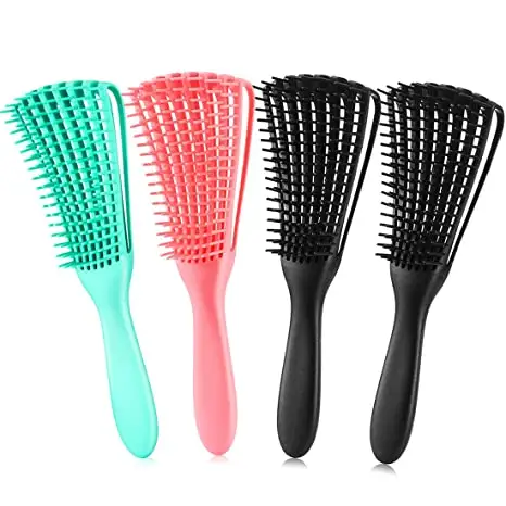 En gros merveilleux toucher doux personnalisé démêlant enchevêtrement brosse à cheveux en caoutchouc coussin poils nylon brosse à cheveux