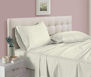 Drap de lit rayé en satin de 1cm personnalisé ensemble de linge de lit avec taie d'oreiller - Product Image 6