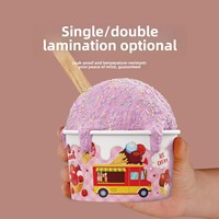 Gobelets et bols en papier jetables écologiques et durables de qualité alimentaire à paroi simple pour crème glacée, pots à yaourt avec couvercles - Taille dégustation professionnelle