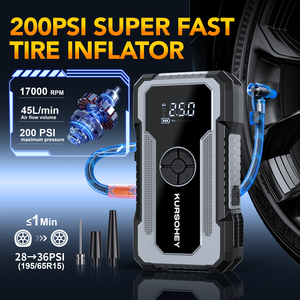 Kursohey 12v 4000amp Multifunction Car Battery Booster Portable <strong>Emergency</strong> Starting <strong>Power</strong> Supply Jump Starter with Air Pump - Product Image 4